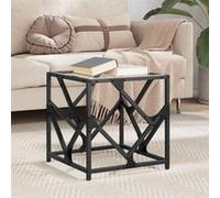 vidaXL Table basse avec dessus en verre transparent 40x40x41 cm acier, table d'appoint, table de salon, table à thé, bout de 845990 Multicolore G