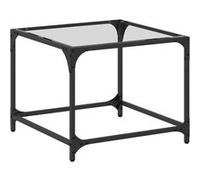 vidaXL Table basse avec dessus en verre transparent 50x50x40 cm acier845966 Transparent G