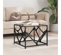 vidaXL Table basse avec dessus en verre transparent 50x50x41 cm Acier