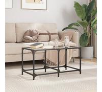 Vidaxl Table Basse Avec Dessus En Verre Transparent 78,5x40x40cm Acier Multicolore