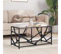 vidaXL Table basse avec dessus en verre transparent 78,5x40x41 cm acier