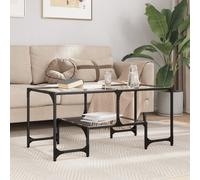 Vidaxl Table Basse Avec Dessus En Verre Transparent 98,5x50x45cm Acier Multicolore