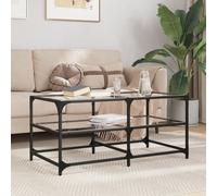 Vidaxl Table Basse Avec Dessus En Verre Transparent 98,5x50x45cm Acier Multicolore