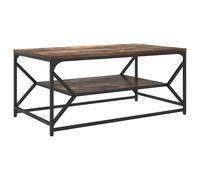 Vidaxl Table Basse Avec Étagère Chêne Fumé 90x50x40 Cm Bois Mécanisé