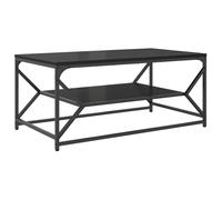 Vidaxl Table Basse Avec Étagère Chêne Noir 90x50x40 Cm Bois Composite Noir