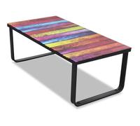 vidaXL Table basse avec impression d'arc-en-ciel Dessus en verre