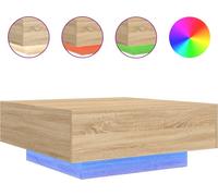 vidaXL Table basse avec lampes LED Chêne Sonoma 80x80x31 cm