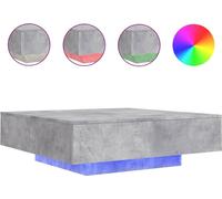 vidaXL Table basse avec lampes LED gris béton 100x100x31 cm
