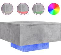 vidaXL Table basse avec lampes LED gris béton 55x55x31 cm