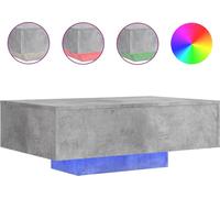 vidaXL Table basse avec lampes LED gris béton 85x55x31 cm