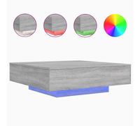 vidaXL Table basse avec lampes LED Gris Sonoma 100x100x31 cm