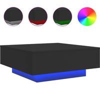 vidaXL Table basse avec lampes LED Noir 80x80x31 cm