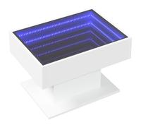 vidaXL Table basse avec LED 70x50x45 cm Bois d'ingénierie Blanc