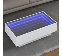 Vidaxl Table Basse Avec Led Blanc 90x50x30 Cm Bois D'ingénierie Blanc