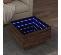 vidaXL Table basse avec LED chêne marron 50x50x30 cm en bois d'ingénierie