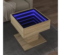 Vidaxl Table Basse Avec Led Chêne Sonoma 50x50x45 Cm Bois D'ingénierie Marron