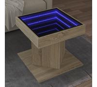 Vidaxl Table Basse Avec Led Chêne Sonoma 50x50x45 Cm Bois D'ingénierie Marron