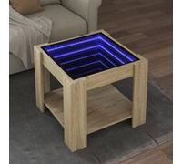 vidaXL Table basse Chêne Sonoma avec LED 53x53x45 cm Bois d'ingénierie Marron