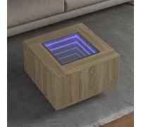 Table basse avec LED chêne sonoma 60x60x40 cm bois d'ingénierie 847569