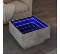 vidaXL Table basse 847507 avec LED gris béton 50x50x30 cm bois d'ingénierie