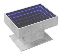 Vidaxl Table Basse Avec Led Gris Béton 70x50x45 Cm Bois D'ingénierie Marron