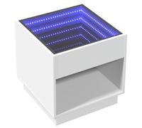 vidaXL Table basse LED Infini blanche 50x50x50 cm, table d'appoint