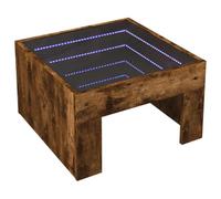 vidaXL Table basse LED Infini chêne fumé 50x50x30 cm