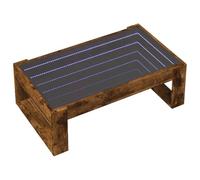 vidaXL Table Basse avec LED Infini chêne fumé 90x53x30 cm