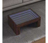 vidaXL Table basse avec LED infini chêne marron 70x50x30 cm