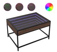 vidaXL Table basse avec LED infini chêne marron 70x50x41 cm