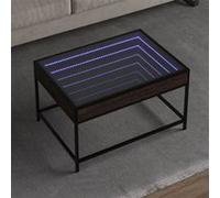 Vidaxl Table Basse Avec Led Infini Chêne Marron 70x50x41 Cm Marron