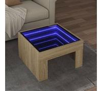 vidaXL Table basse Infini avec LED chêne Sonoma 50x50x30 cm