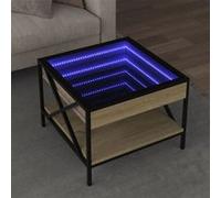 vidaXL Table basse Infini – Table d'appoint bout de canapé avec LED pour intérieur