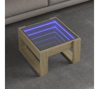 Vidaxl Table Basse Avec Led Infini Chêne Sonoma 50x53x30 Cm