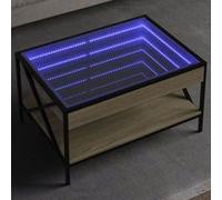 vidaXL Table basse avec Infinity-LED - Chêne Sonoma - 70 x 50 x 38 cm