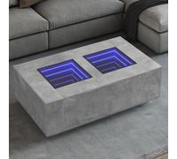 Vidaxl Table Basse Avec Led Infini Gris Béton 116x69x40 Cm Gris