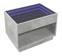 vidaXL Table Basse avec LED Infini Gris béton 70x50x50 cm