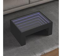Vidaxl Table Basse Avec Led Infini Noir 70x50x30 Cm Noir