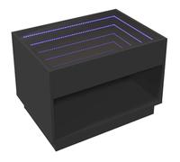vidaXL Table Basse avec LED Infini Noir 70x50x50 cm