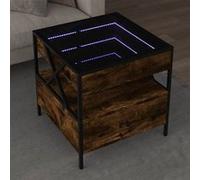 vidaXL Table basse avec LED Infinity chêne fumé 50x50x51 cm, table d'appoint, table de salon, table latérale, bout de 847714 Multicolore G