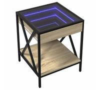 vidaXL Table basse LED Infinity chêne Sonoma 40 x 40 x 49 cm