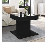 Vidaxl Table Basse Avec Led Noir 50x50x45 Cm Bois D'ingénierie Marron