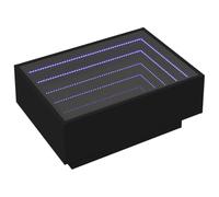 vidaXL Table Basse avec LED Noir 70x50x30 cm Bois d'ingénierie, Table d'appoint, Table de Salon, Table latérale, Bout de canapé, Table Centrale