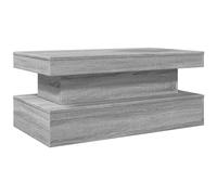 vidaXL Table basse moderne avec lumières LED – Bout de canapé / Table d'appoint – Gris Sonoma