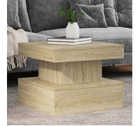 vidaXL Table basse 839842 – avec lumières LED, table d'appoint/bout de canapé, moderne – Chêne Sonoma
