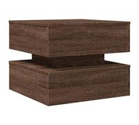 vidaXL Table basse avec lumières LED, chêne marron, 50x50x40 cm