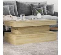 vidaXL Table basse 839849 – LED, bout de canapé moderne, Chêne Sonoma