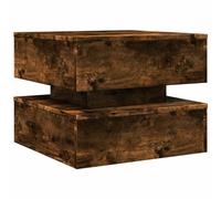 vidaXL Table basse LED, table d'appoint et bout de canapé moderne, Chêne fumé