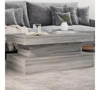 vidaXL Table basse moderne avec lumières LED – Bout de canapé / Table d'appoint – Gris Sonoma