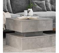 vidaXL Table basse d'appoint moderne avec LED, bout de canapé, gris béton